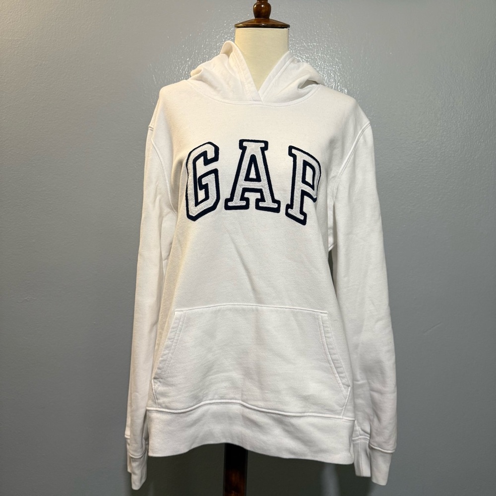GAP White Hoodie with Navy Logo